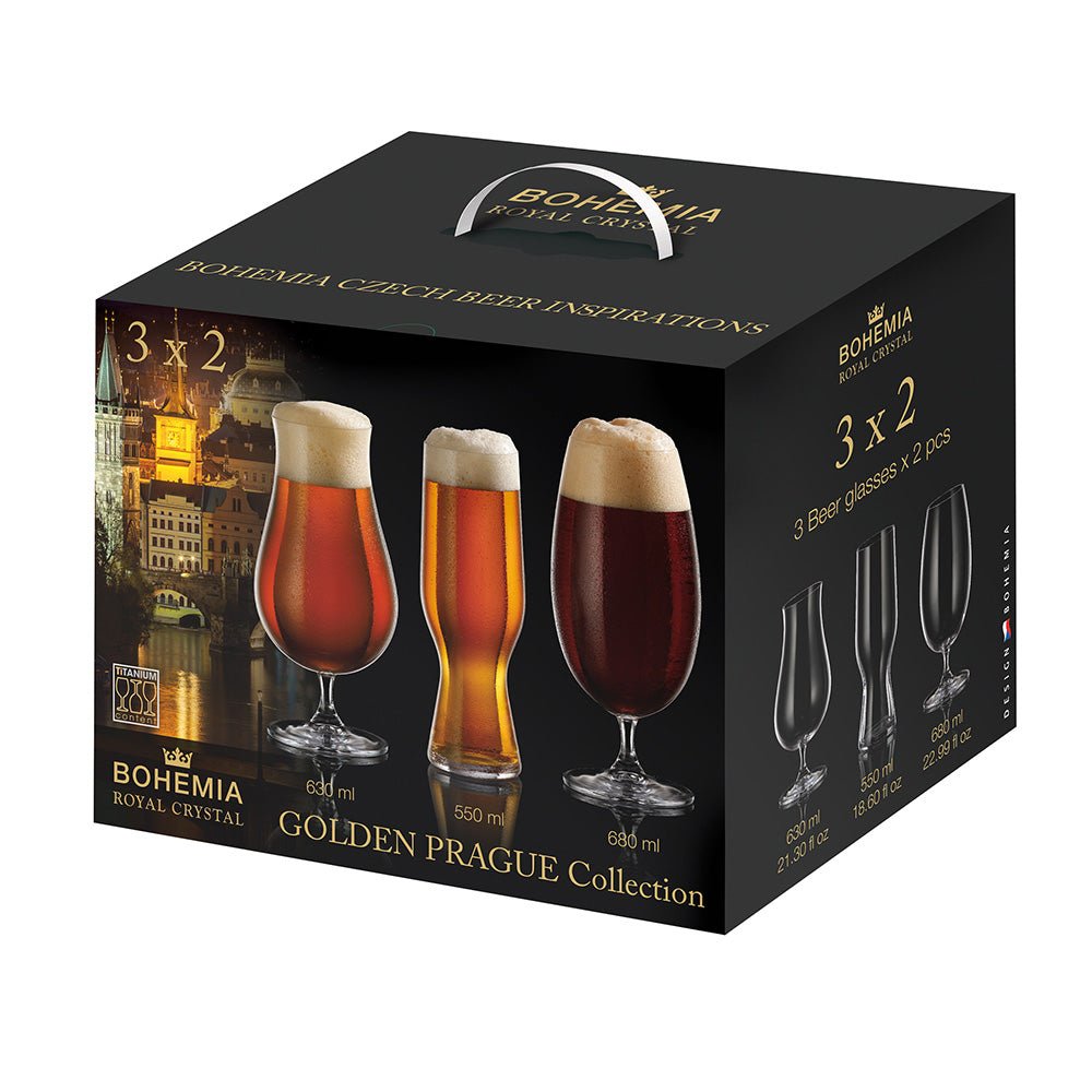 Bohemia Golden Prague Beercraft ölglas – 6 delar (550/630/680 ml) - Björk & Bitter