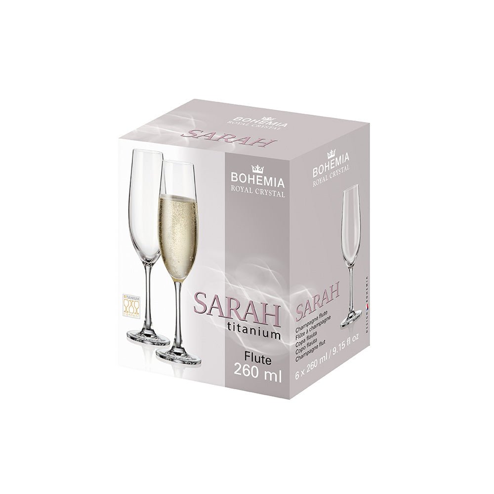 Bohemia Royal Crystal Sarah champagneglas 260 ml – 6 - pack - Björk & Bitter