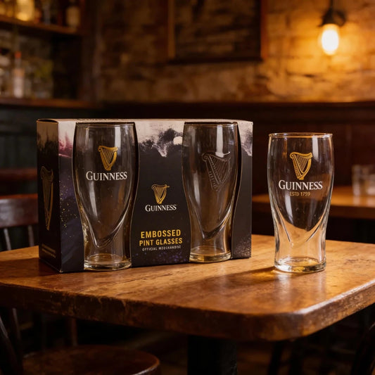 Guinness Officiella ölglas Relief 500 ml - 2 pack - Björk & Bitter