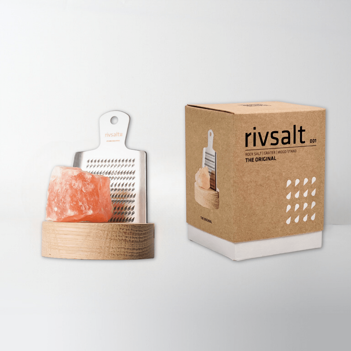 The Original - himalayasalt med rivjärn och ställ i ekträ - Björk & Bitter